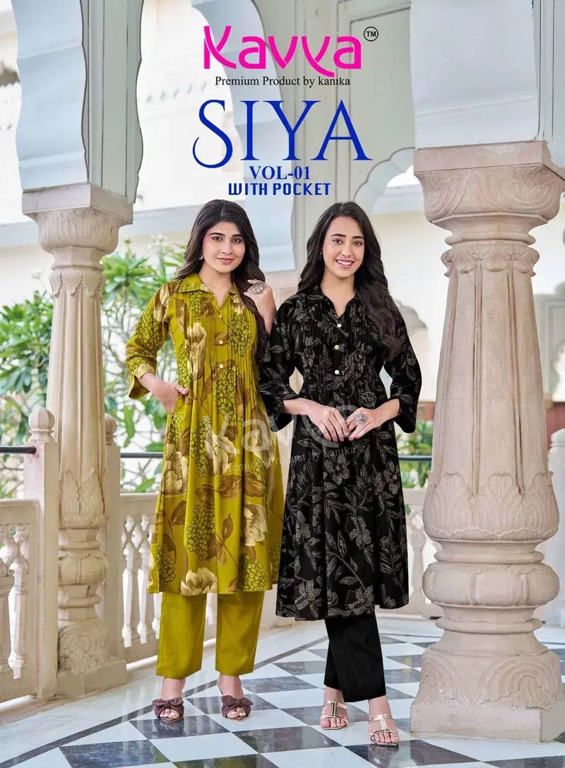 Kavya Siya Vol 1 Printed Flared Kurti With Bottom Collection