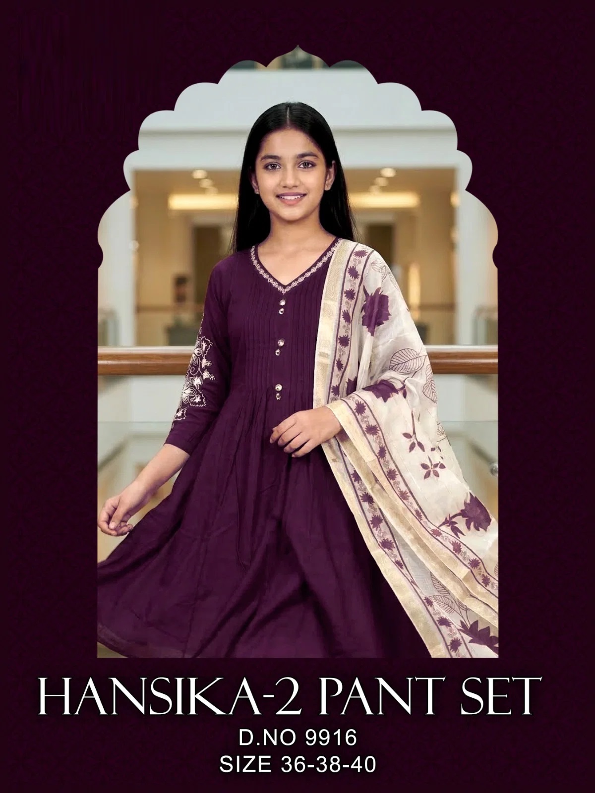 Hansika 9916 Vatican Kids Wear Kurti And Pant Dupatta