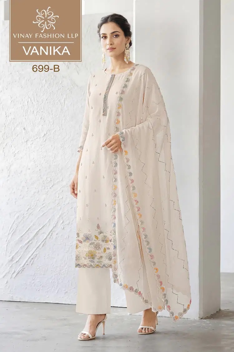 Vinay Kuleesh Vanika Mul Chanderi Designer Salwar Kameez
