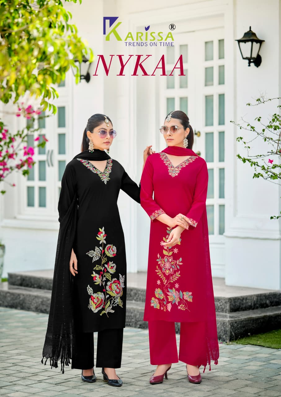 Karissa Nykaa Bombay Cotton Hand Work Kurti Bottom With Dupatta