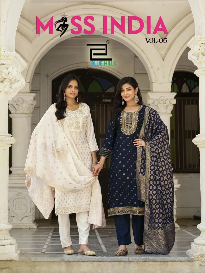 Blue Hills Miss India Vol 5 Printed Kurti Set With Dupatta Affordable Price