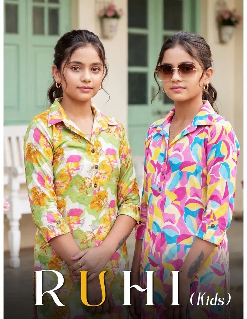 Ruhi Kids Rayon Kids Co-Ord Sets for Girls Online in India