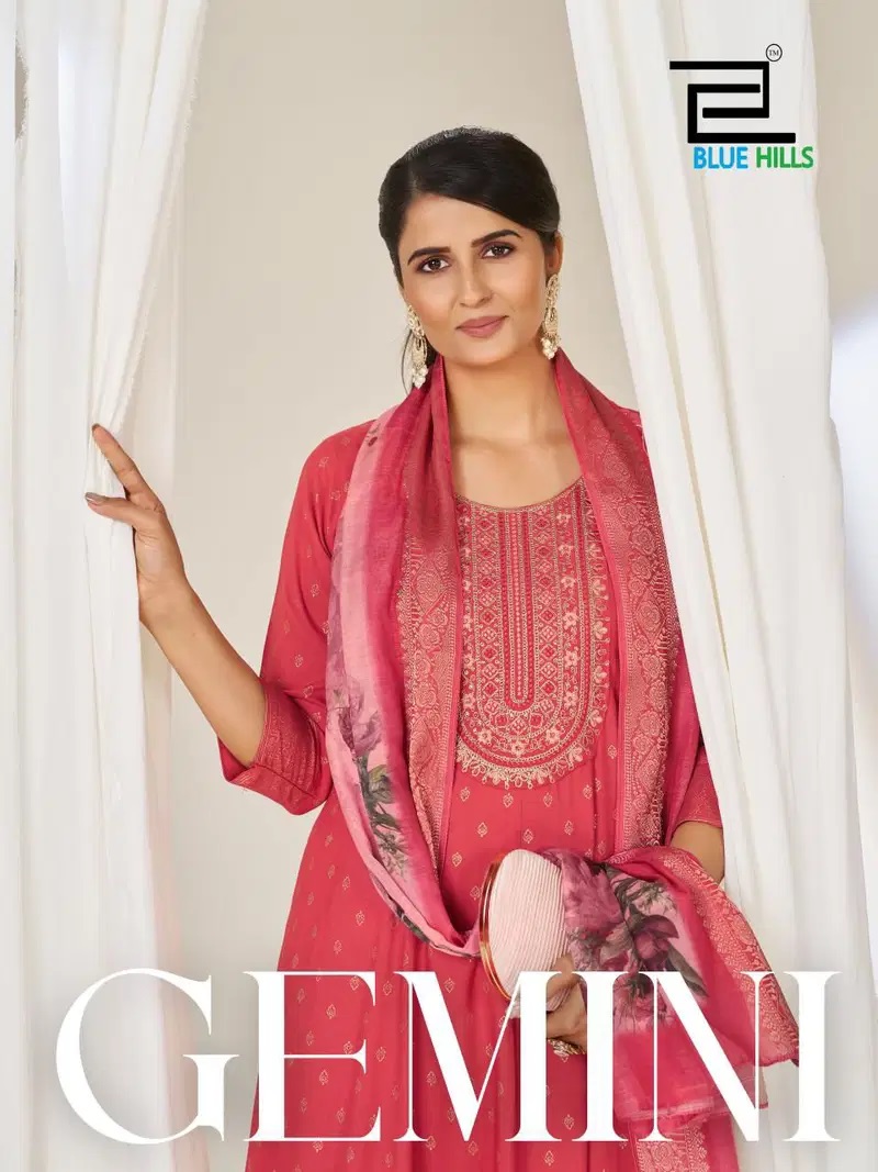 Blue Hills Gemini Printed Anarkali Long Kurti Set With Dupatta