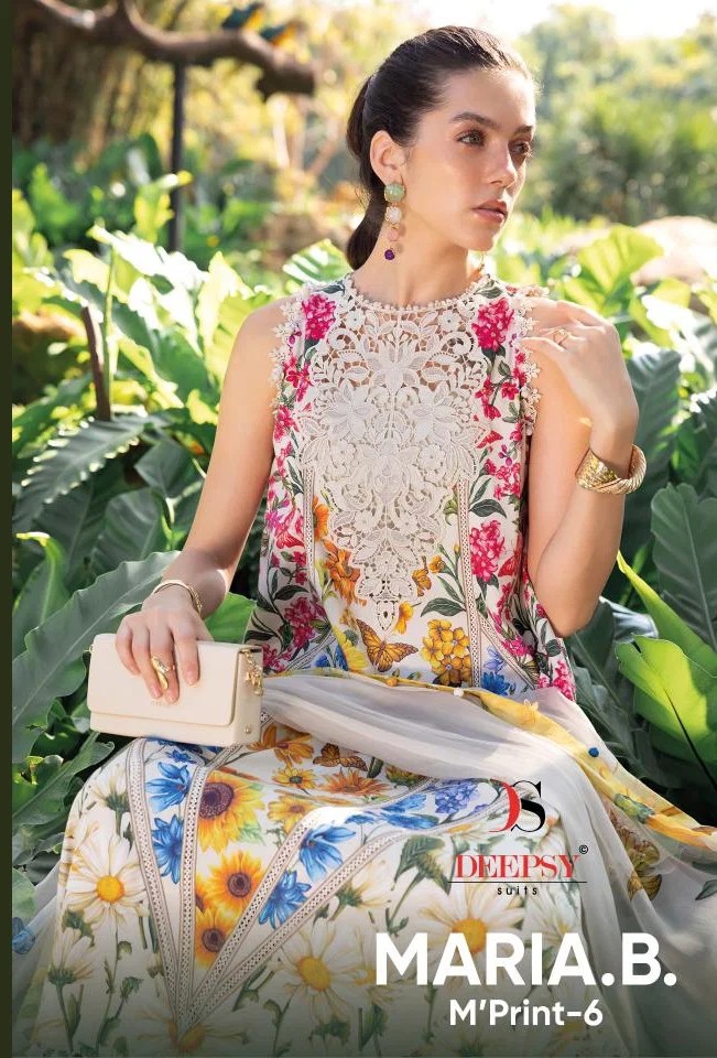 Deepsy Maria B M Print Vol 6 Pakistani Salwar Kameez Chiffon Dupatta