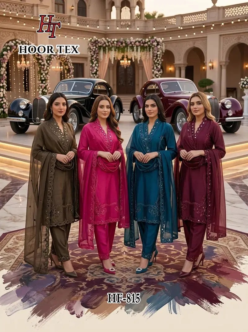 Hoor Tex 815 A To D Heavy Work Readymade Salwar Suit