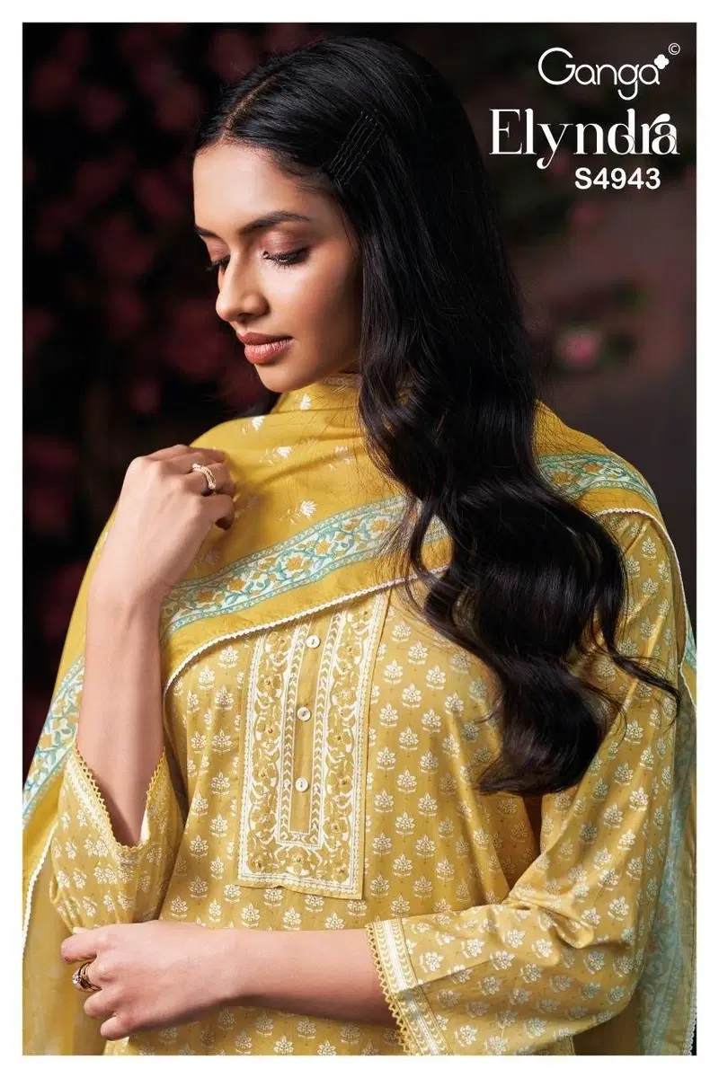 Ganga Elyndra 4943 Cotton Hand Work Salwar Kameez