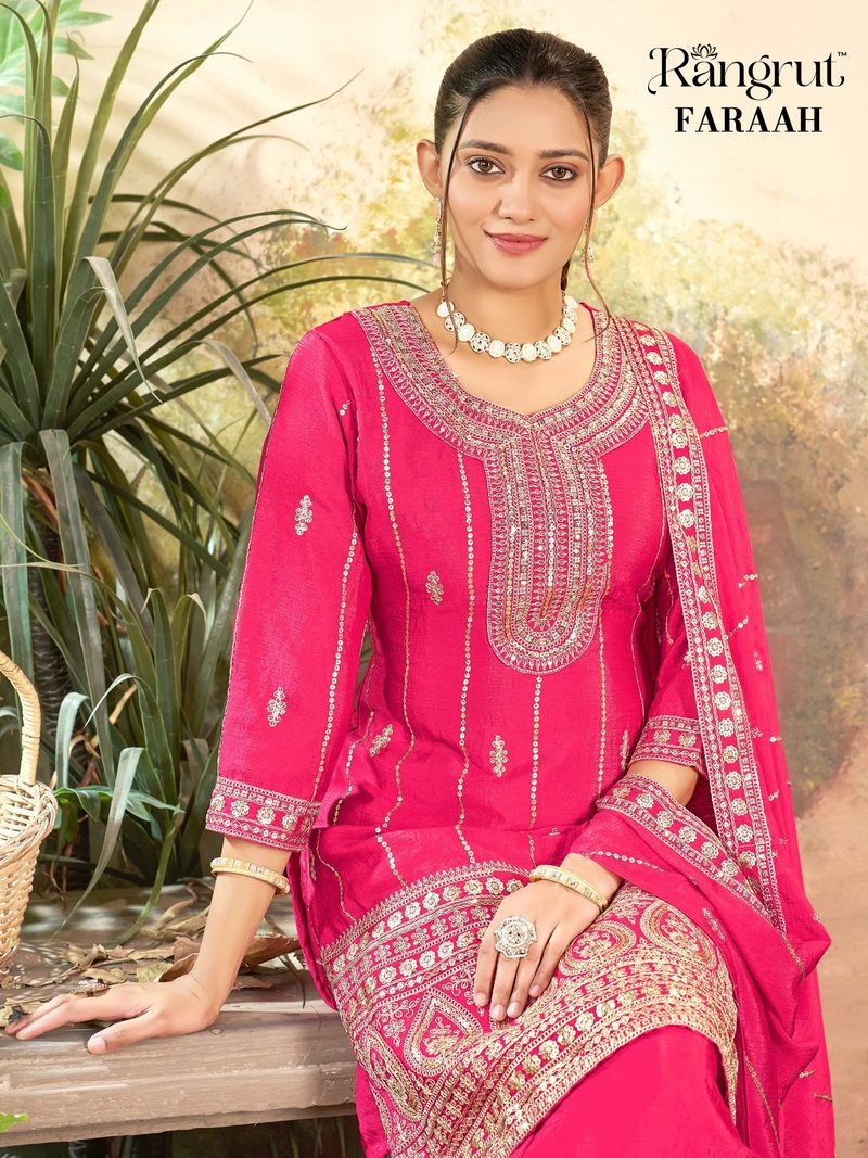 Rangrut Faraah Chinon Designer Salwar Suits Collection