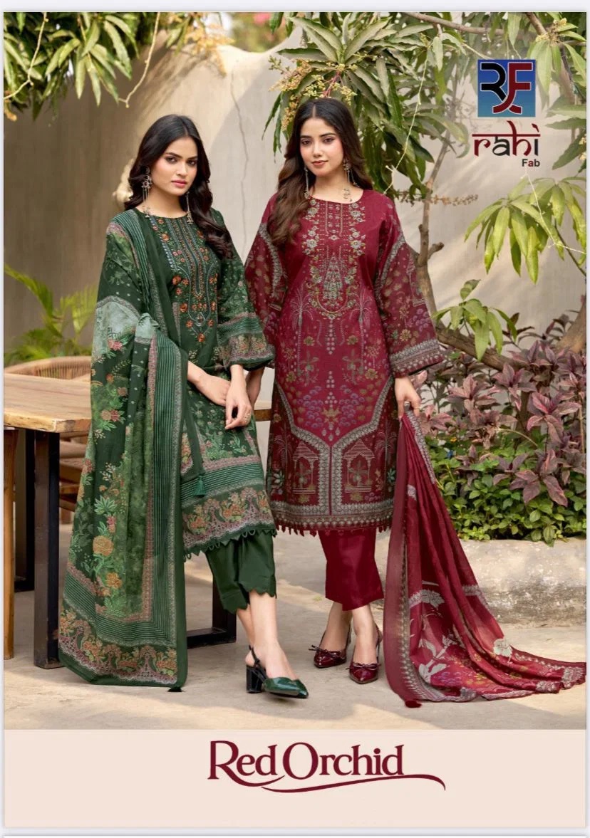 Rahi Red Orchid Vol 1 Cotton Kurti Pant With Dupatta Collection