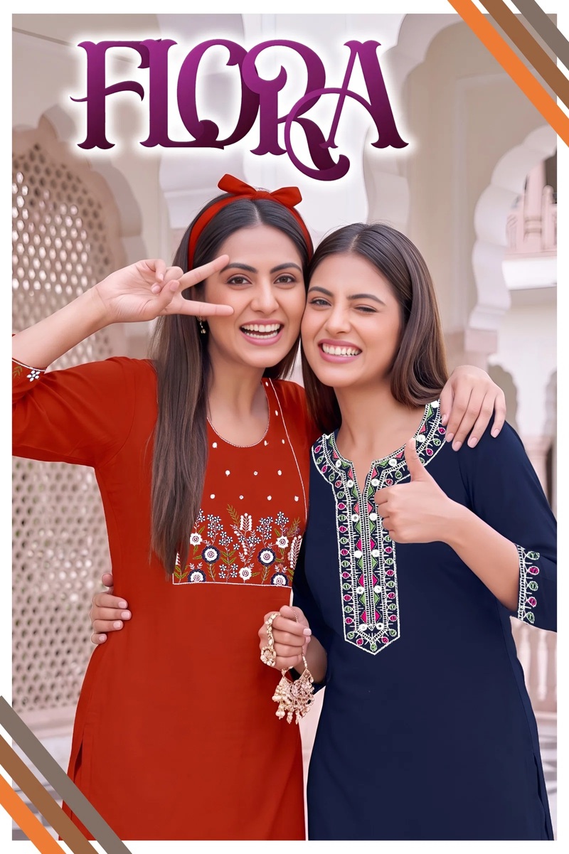 Flora Vol 1 Dhabu Cotton Casual Kurti With Bottom Online In India