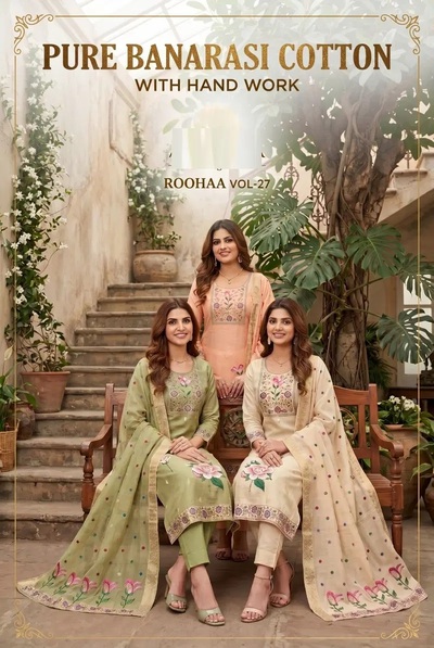 Roohaa Vol 27 Hand Worked Kurti With Bottom Dupatta