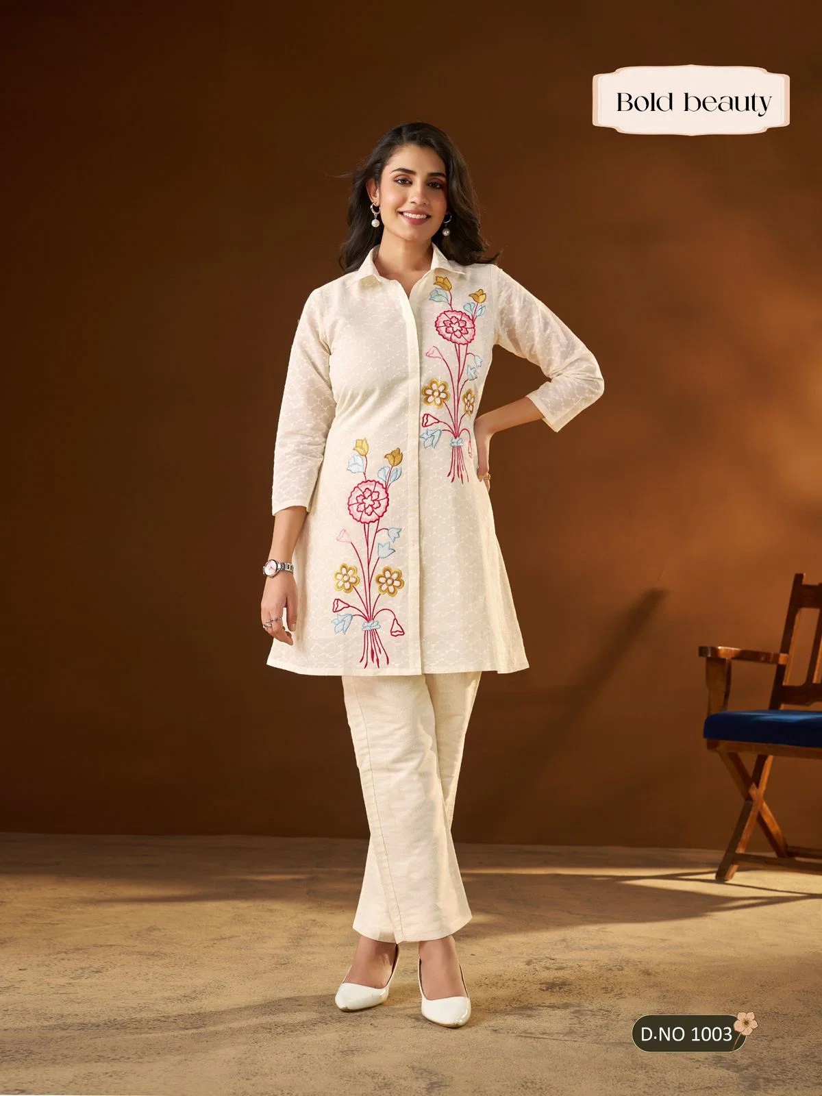 Vamika Bold Beauty Cotton Embroidered Co Ord Set
