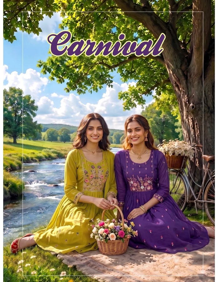 Carnival Vol 8 Mul Chanderi Kurti Pant With Dupatta Collection
