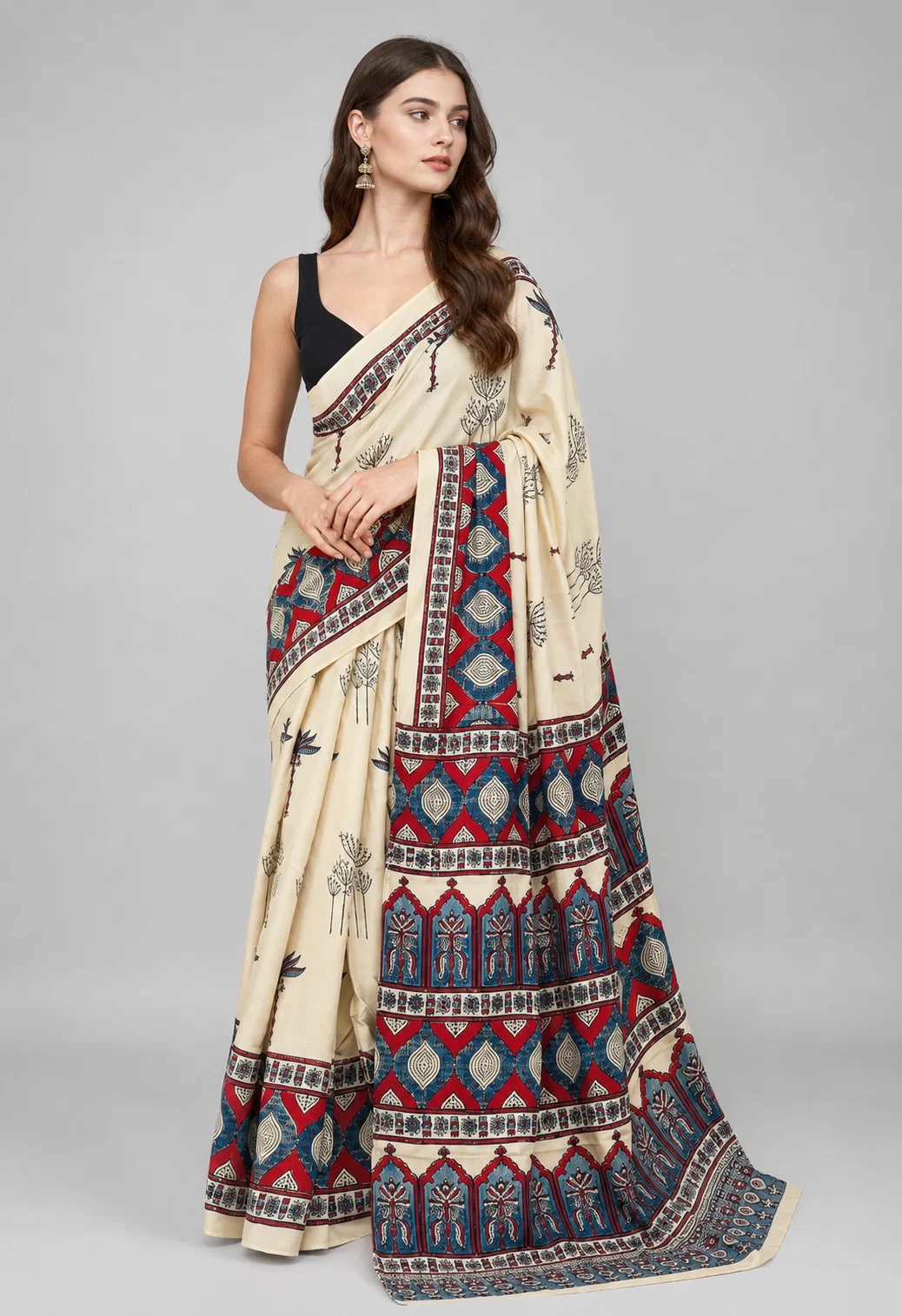Sf Ajrakh Vol 2 Ajrakh Printed Saree Collection