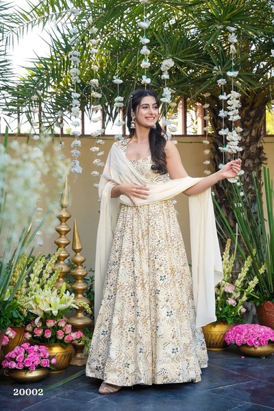 Clora Vol 20 Digital Printed Long Gown With Dupatta