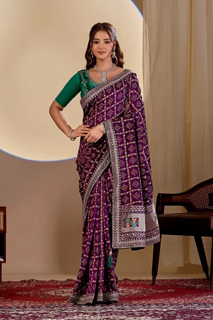 Maahi 228 Vichitra Silk Sequance Worked Saree Collection