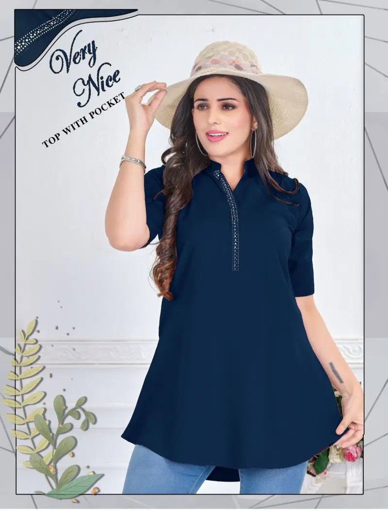 Nikki Vol 1 Rayon Fancy Plain Short Top Collection