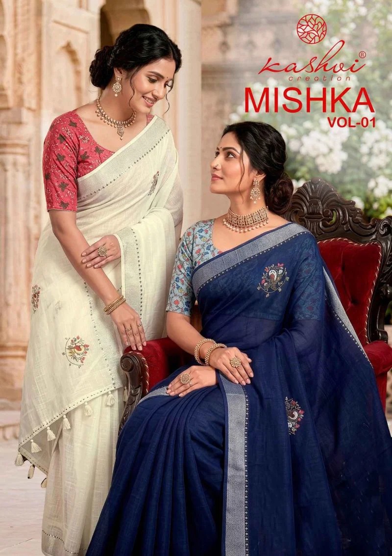 Kashvi Mishka Vol 1 Linen Diamond Work Saree Collection