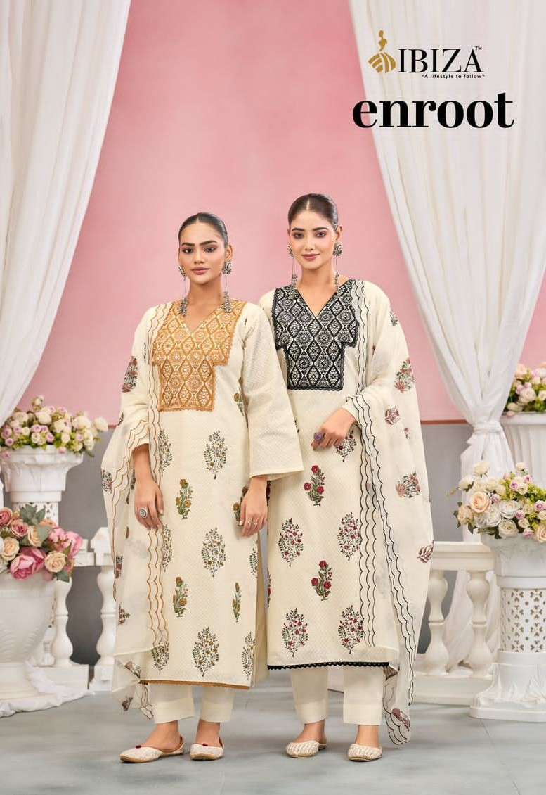 Ibiza Enroot Cotton Hand Print Salwar Kameez Collection