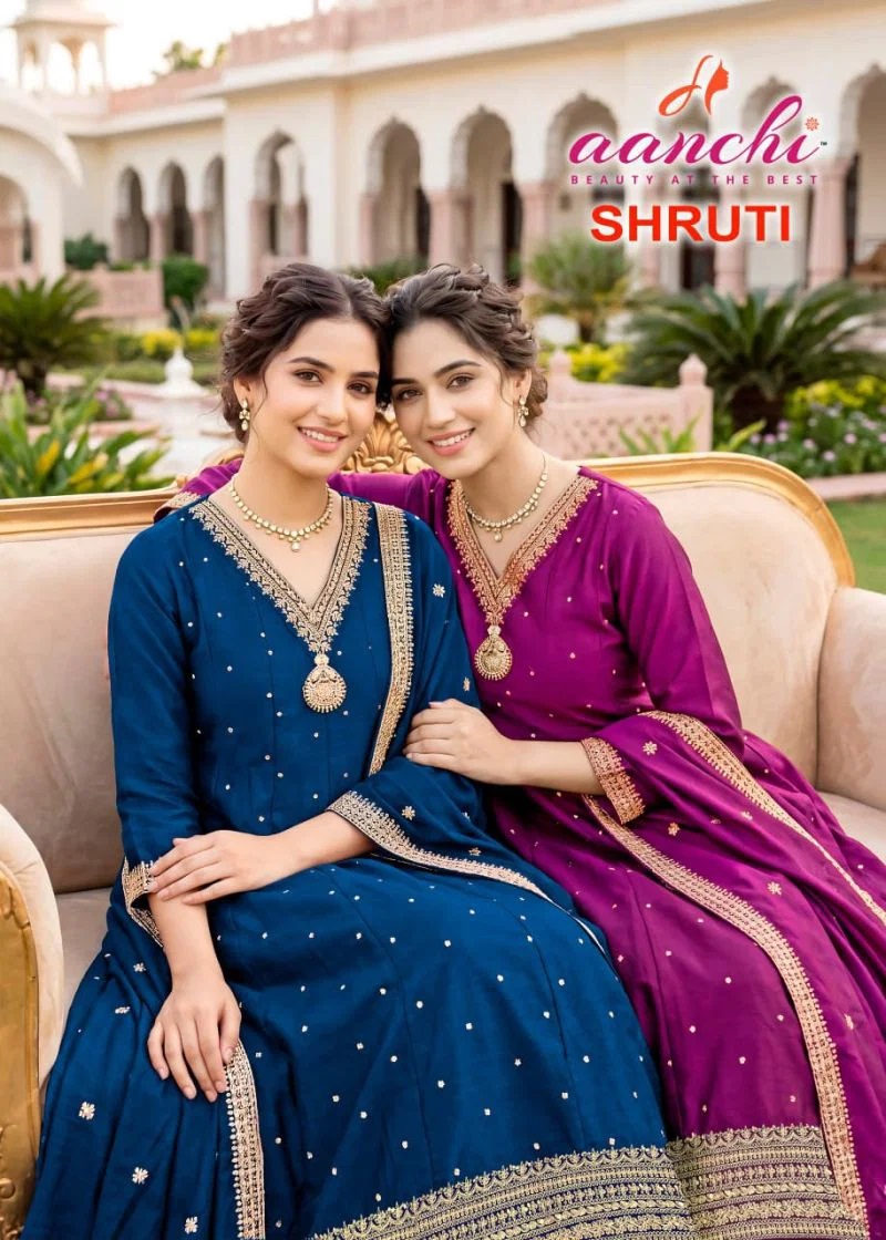 Aanchi Shruti Vichitra Silk Kurti With Bottom Dupatta