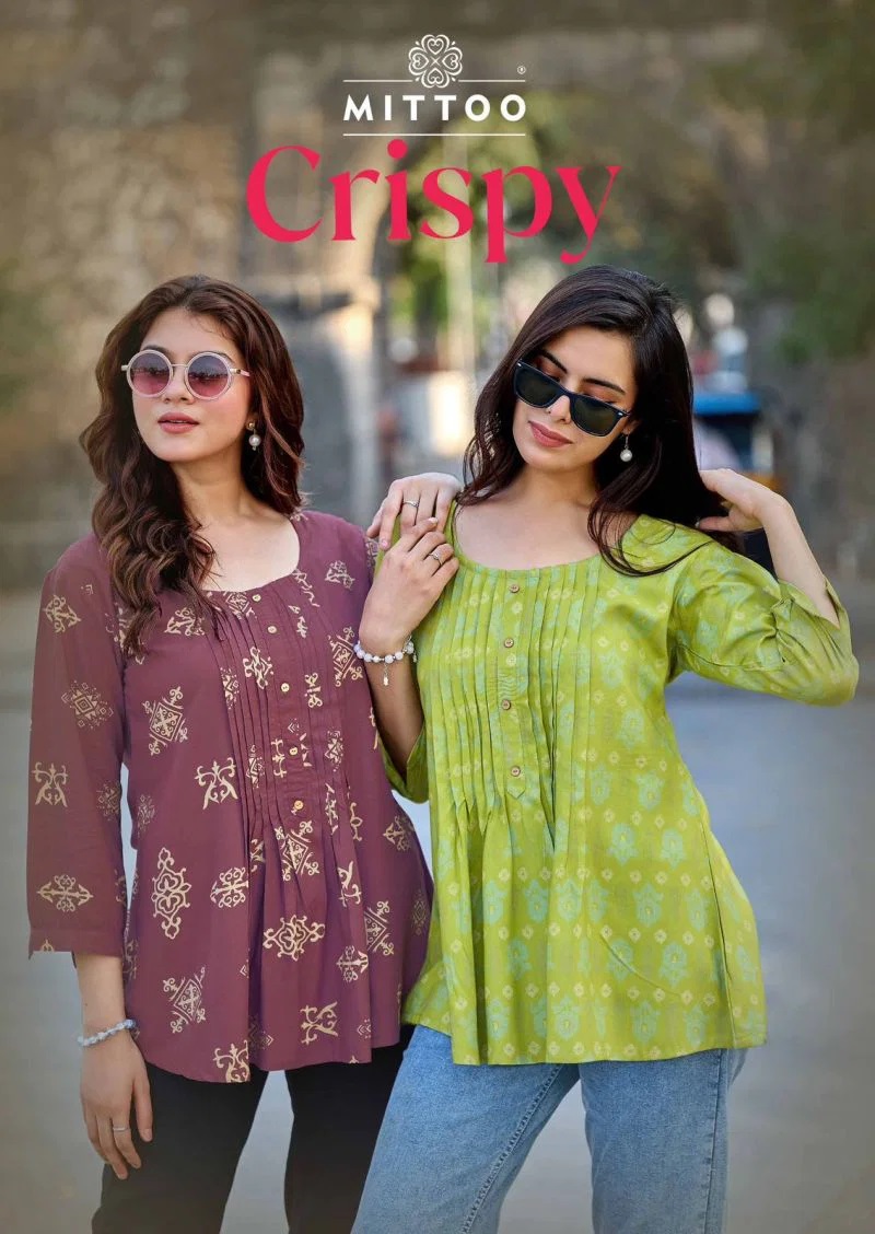 Mittoo Crispy Daily Wear Ladies Printed Short Top Below 300 Wholesale Price
