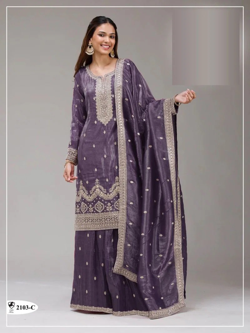 2103 A To D Gold Crush Embroidered Salwar Kameez Collection