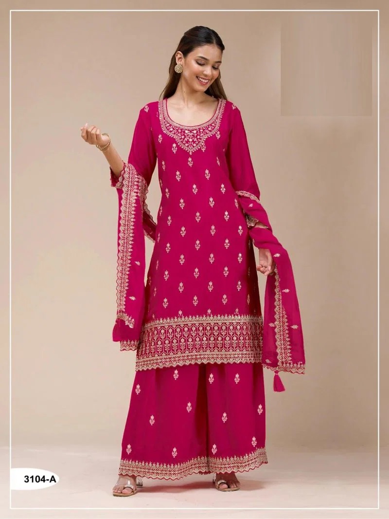 3104 A To D Georgette Embroidered Salwar Kameez Collection