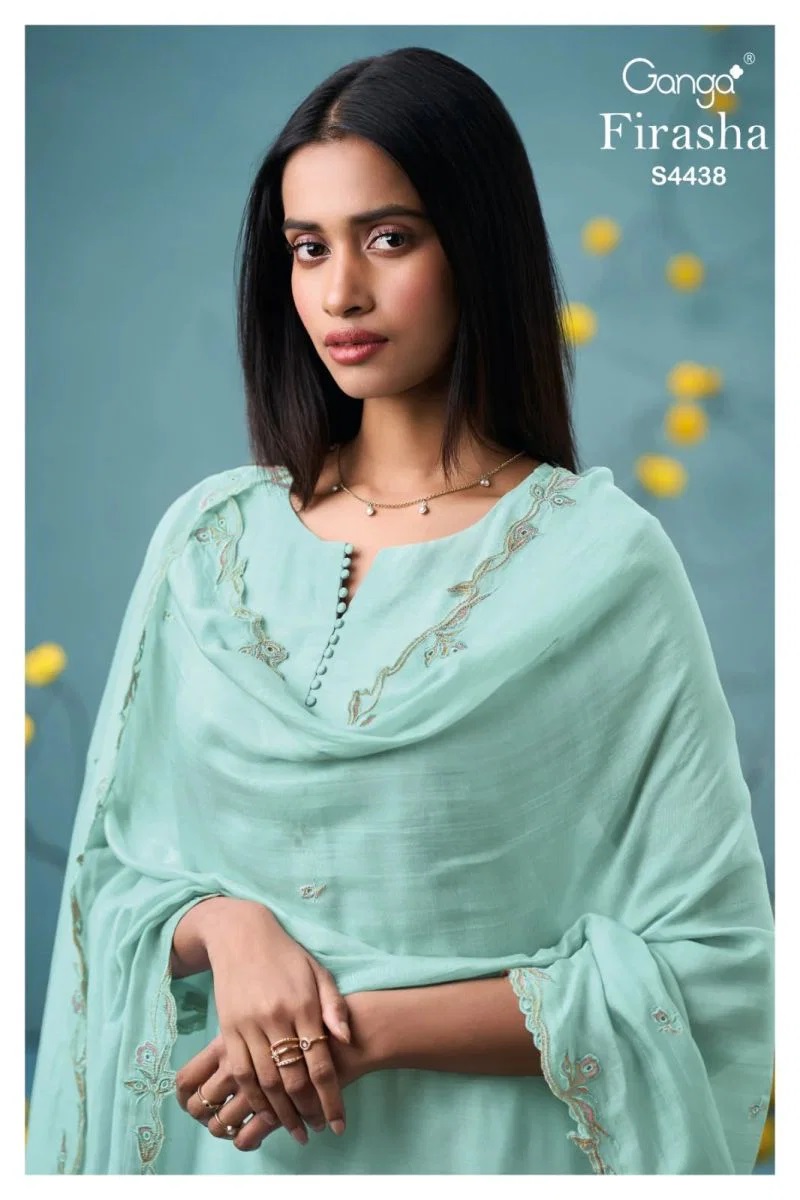 Ganga Firasha 4438 Silk Hand Work Salwar Kameez Collection