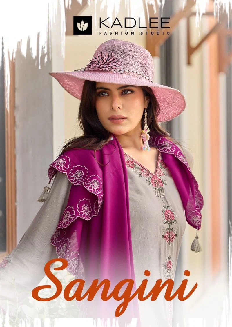 Kadlee Sangini Handwork Kurti With Bottom Dupatta