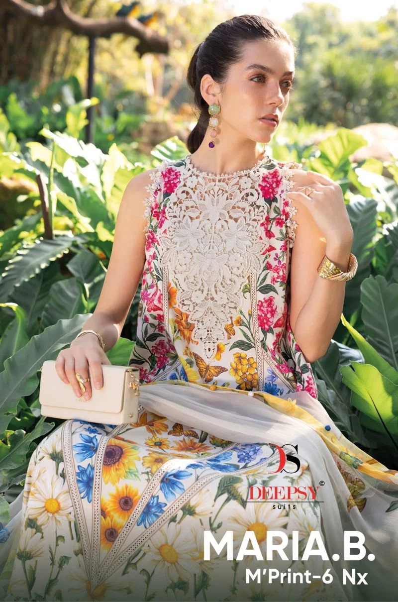 Deepsy Maria B M Print Vol 6 Nx Pakistani Suits Cotton Dupatta