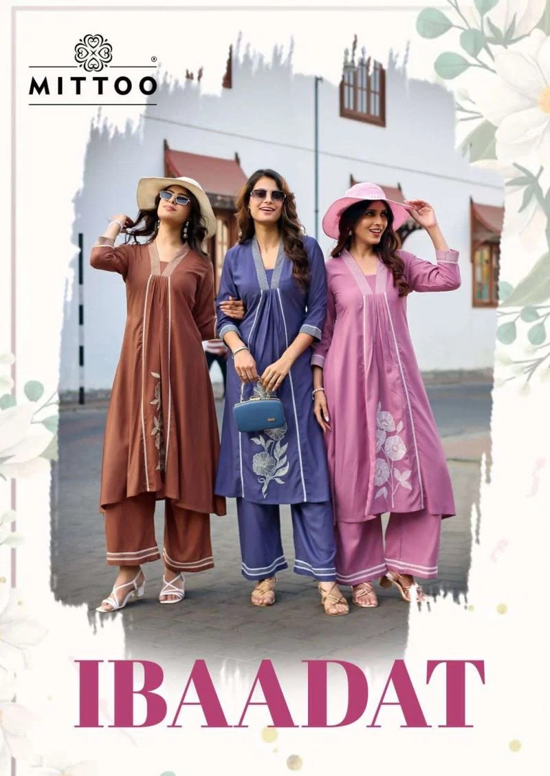 Mittoo Ibaadat Thread Work Kurti With Bottom Collection