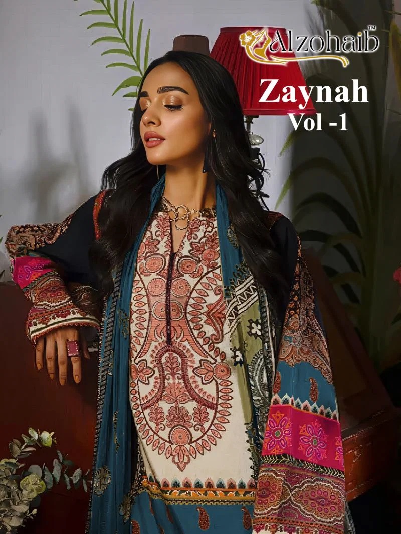 Alzohaib Zaynah Vol 1 Cotton Patch Work Salwar Kameez