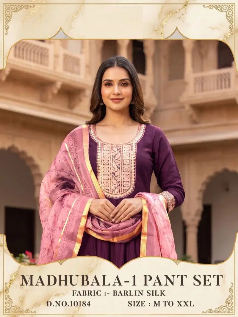 Madhubala 10184 Berlin Silk Kurti With Pant Dupatta