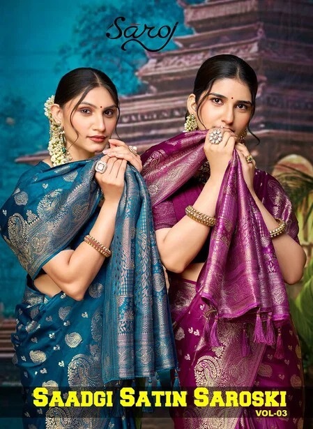 Saroj Saadgi Satin Saroski Vol 3 Silk Traditional Saree Collection