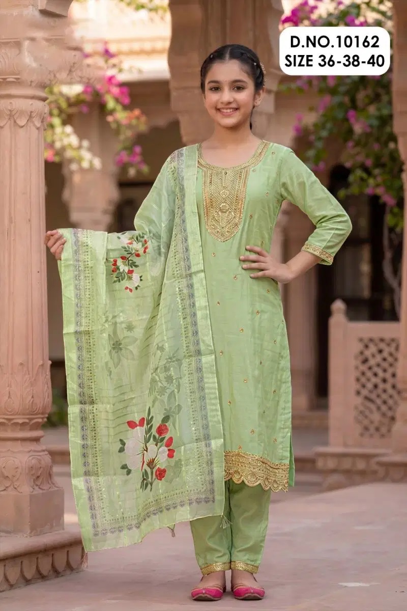 Nandita 10162 And 64 Silk Kids Kurti Set Wholesale Price