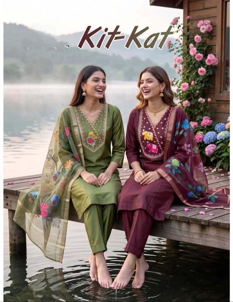 Kit Kat 1 Roman Silk Kurti With Bottom Dupatta Under 500