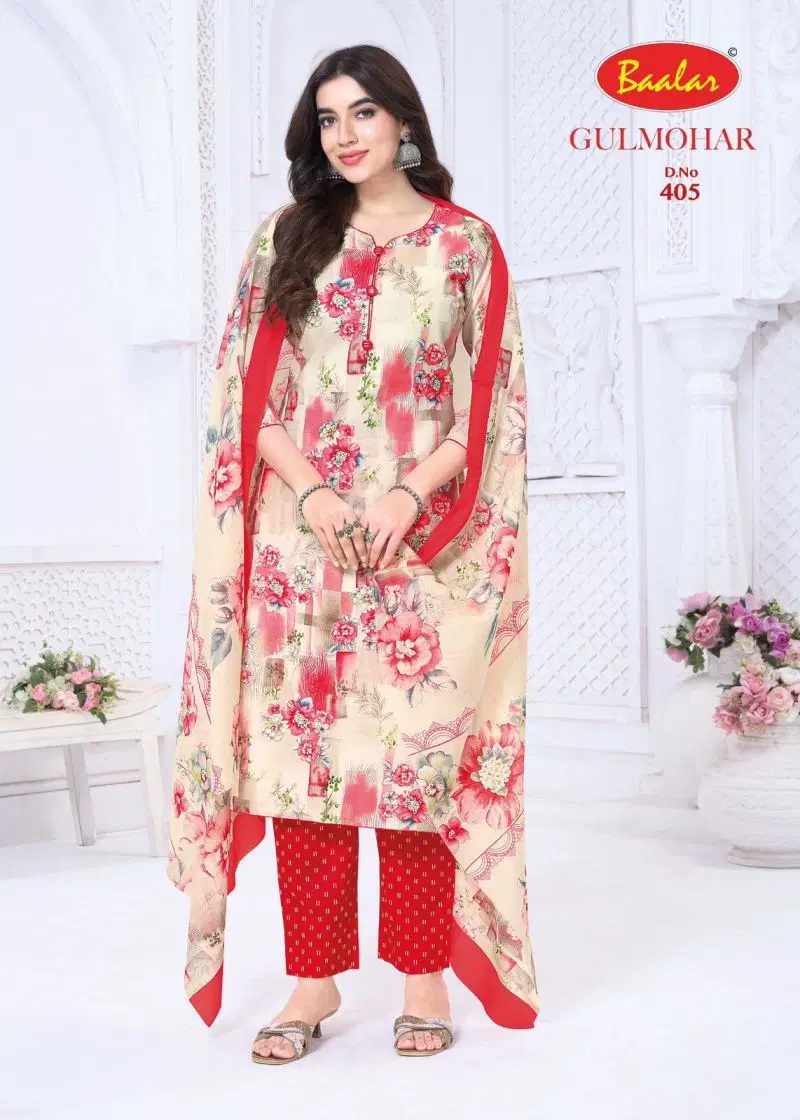 Baalar Gulmohar Vol 4 Cotton Readymade Kurti Pant With Dupatta