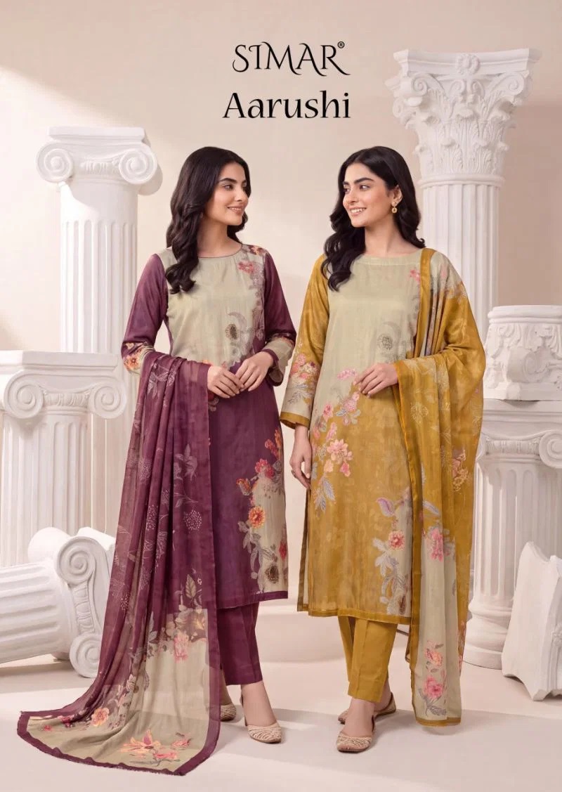 Glossy Simar Aarushi Viscose Organza Embroidered Salwar Kameez