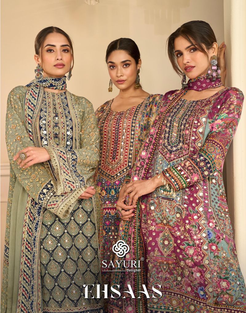 Sayuri Ehsaas Natural Crepe Silk Designer Salwar Kameez