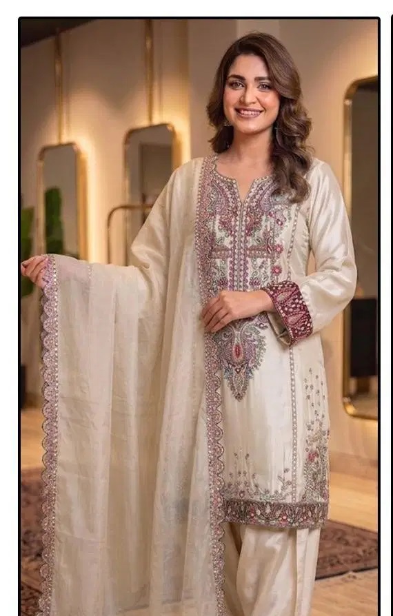Hoor Tex 953 A To C Rayon Embroidered Pakistani Salwar Suits