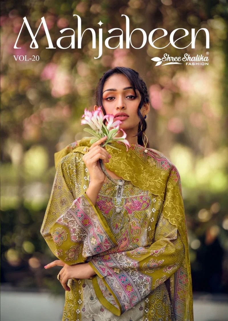 Shree Shalika Mahjabeen Vol 20 Lawn Cotton Embroidered Dress Material