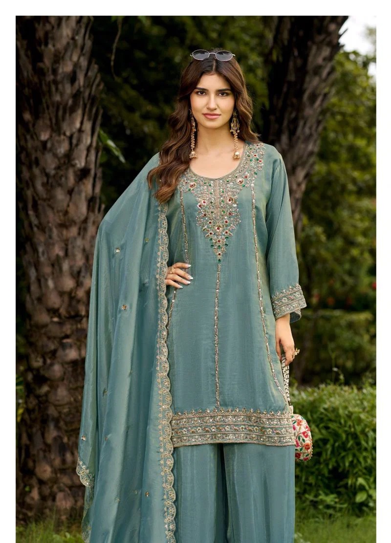 Deepsy D 3504 Tissue Silk Beads Work Readymade Salwar Kameez