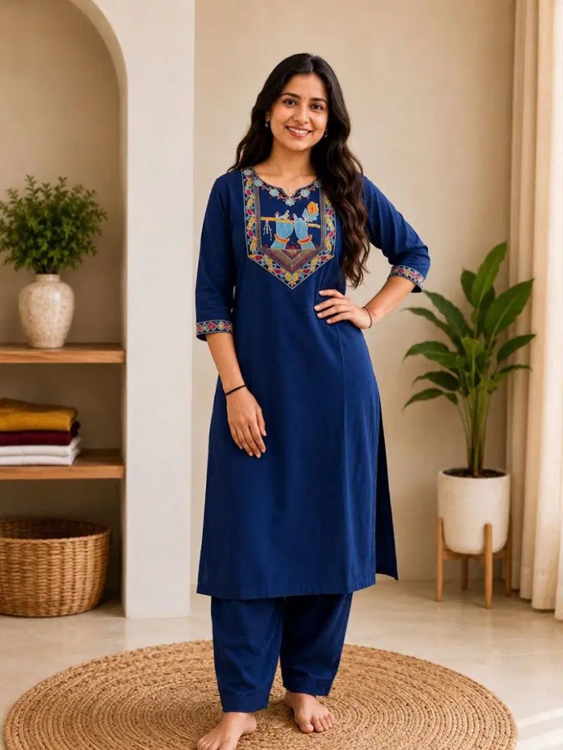 Jf 3753 Cotton Blend Kurti With Bottom Collection