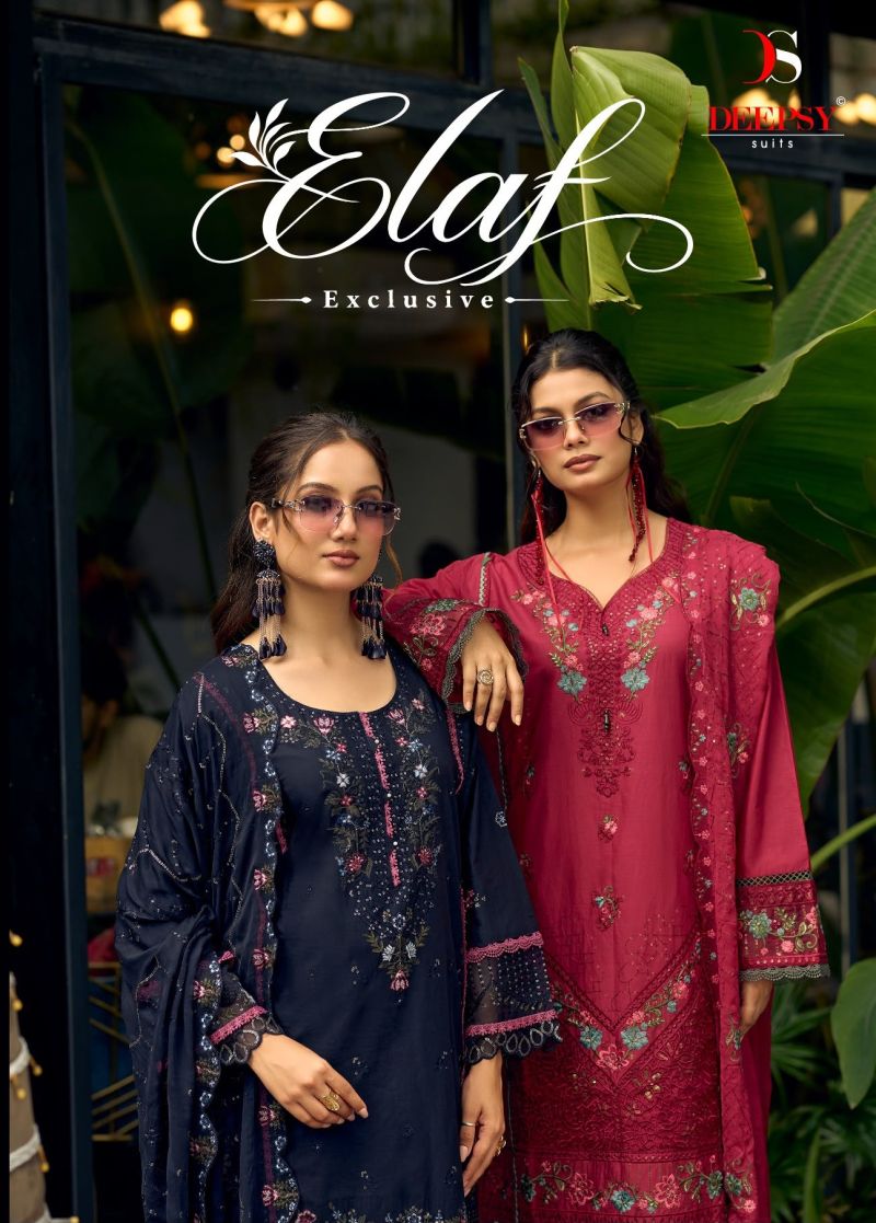 Deepsy Elaf Exclusive Lawn Cotton Patch Work Salwar Kameez Chiffon Dupatta