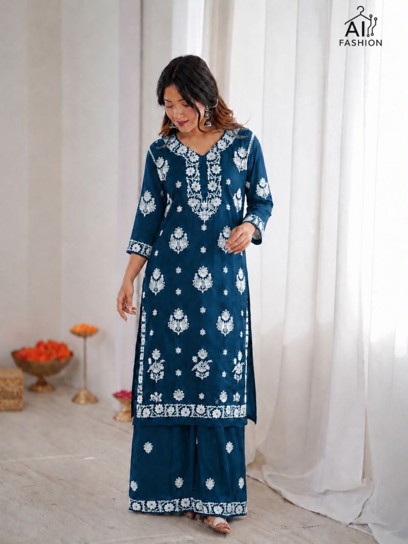 Chikankari Vol 1 Thread Work Kurti WIth Bottom Collection
