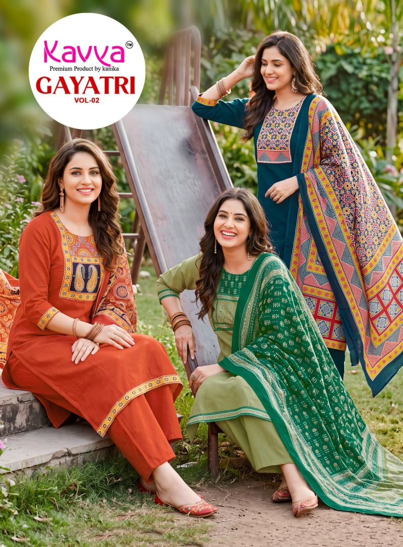 Kavya Gayatri Vol 2 Dhabu Cotton Kurti With Bottom Dupatta