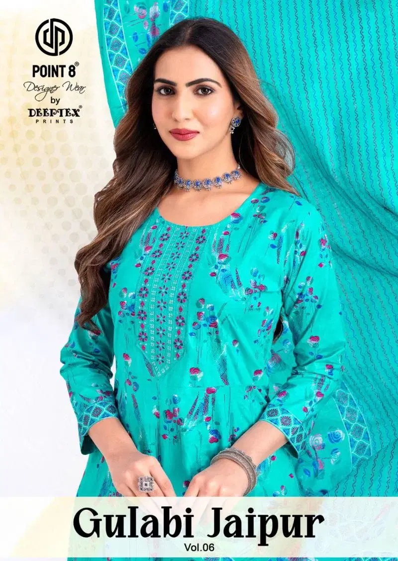 Deeptex Gulabi Jaipur Vol 6 Cotton Anarkali Kurti Bottom With Dupatta