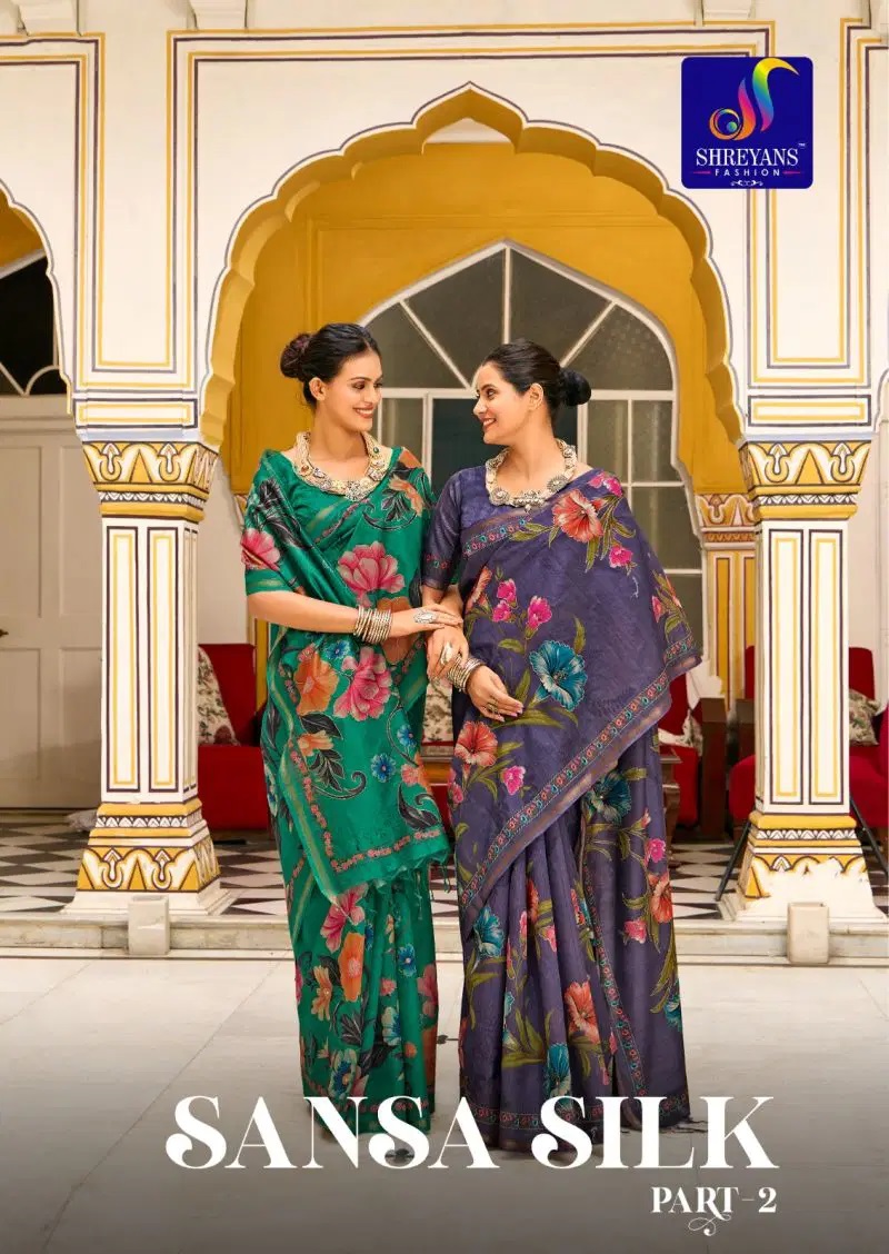 Shreyans Sansa Tusser Silk Festive Wear Saree Collection