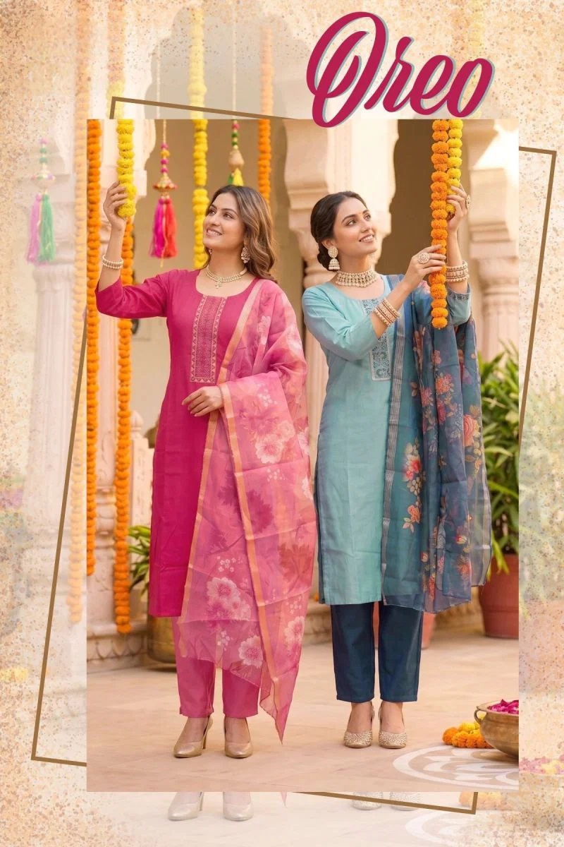 Oreo Vol 1 Vertican Silk Kurti With Bottom Dupatta