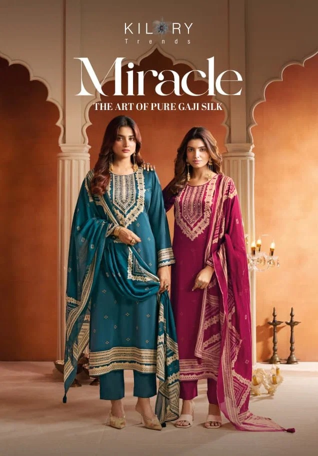 Kilory Miracle Gaji Silk Mirror Handwork Salwar Kameez Collection
