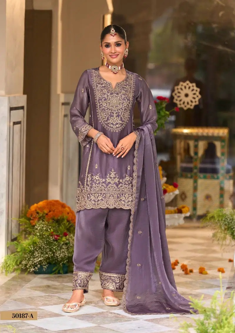Zaveri D 50187 Beads Work Farshi Salwar Kameez Collection